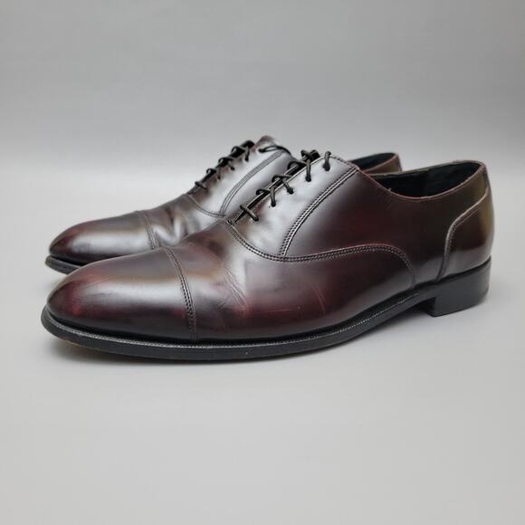 Florsheim Shoes Men's Size 10 D Cap Toe Lace Up Oxford Brown Burgundy Leather - Picture 1 of 15